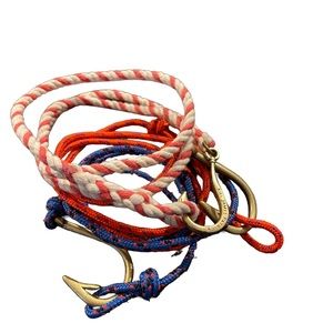 Men’s Nautical bracelets -pair with leather bands/ beads.